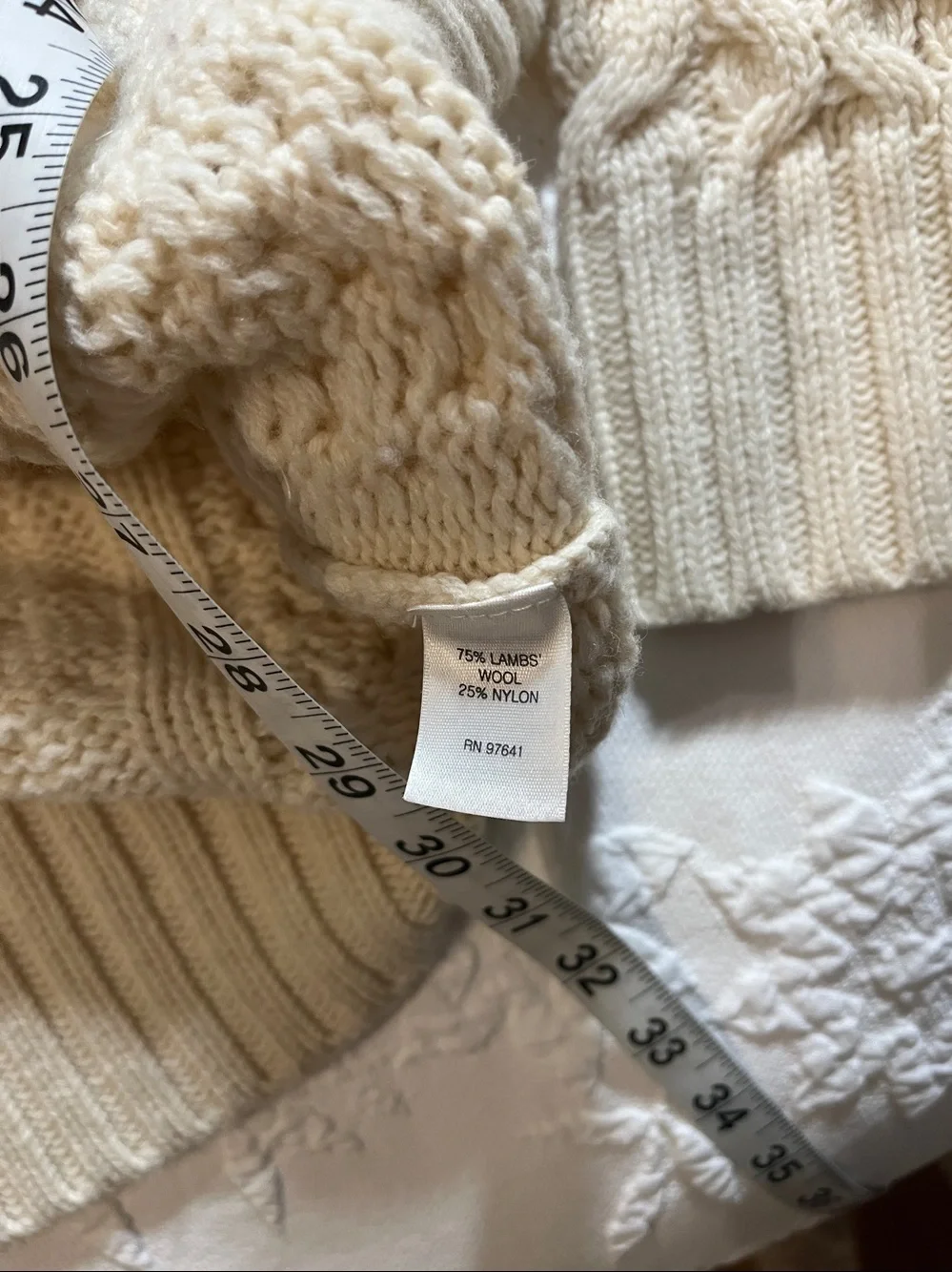 JJill Lambswool Women’s Cream Cable Knit Sweater